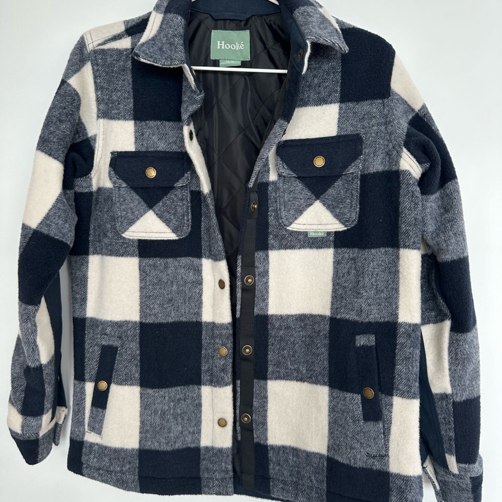 Women Plaid Jacket - Black and Cream
